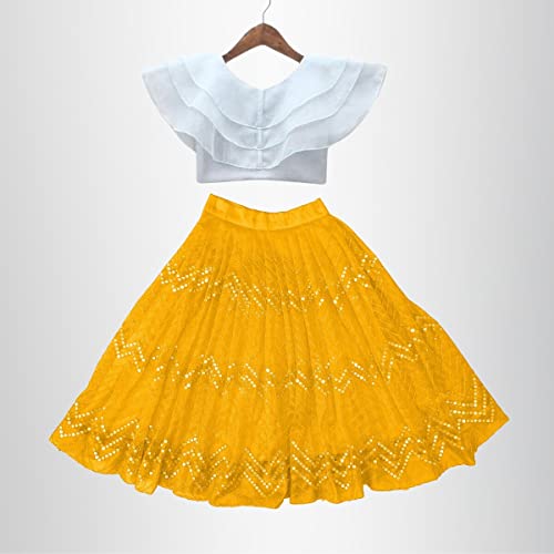 Image of E-SQARE Kids Girls Georgette Silk Digital Printed Ethnic wear Lehenga Set