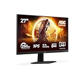 AOC 27G4ZRE 27 Zoll FHD Gaming Monitor, 260Hz, Fast IPS Panel, 0.3ms MPRT, Adaptive Sync, HDR10, G-Sync Compatible, (1920x1080 HDMI 2X 2.0 DP 1x 1.4) Schwarz