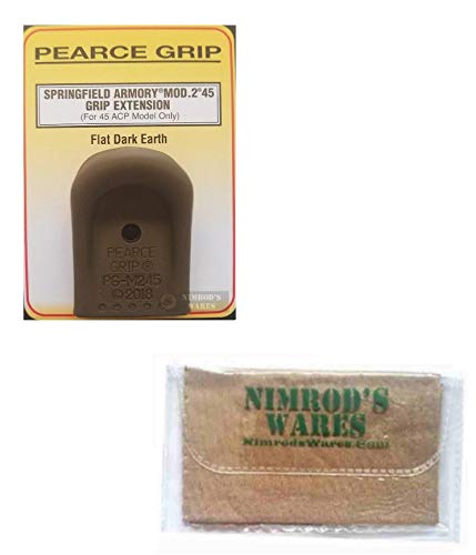 Nimrod's Wares Pearce Grip Springfield XD MOD 2 45 Grip Extension PG-M245FDE Bundle Microfiber Cloth