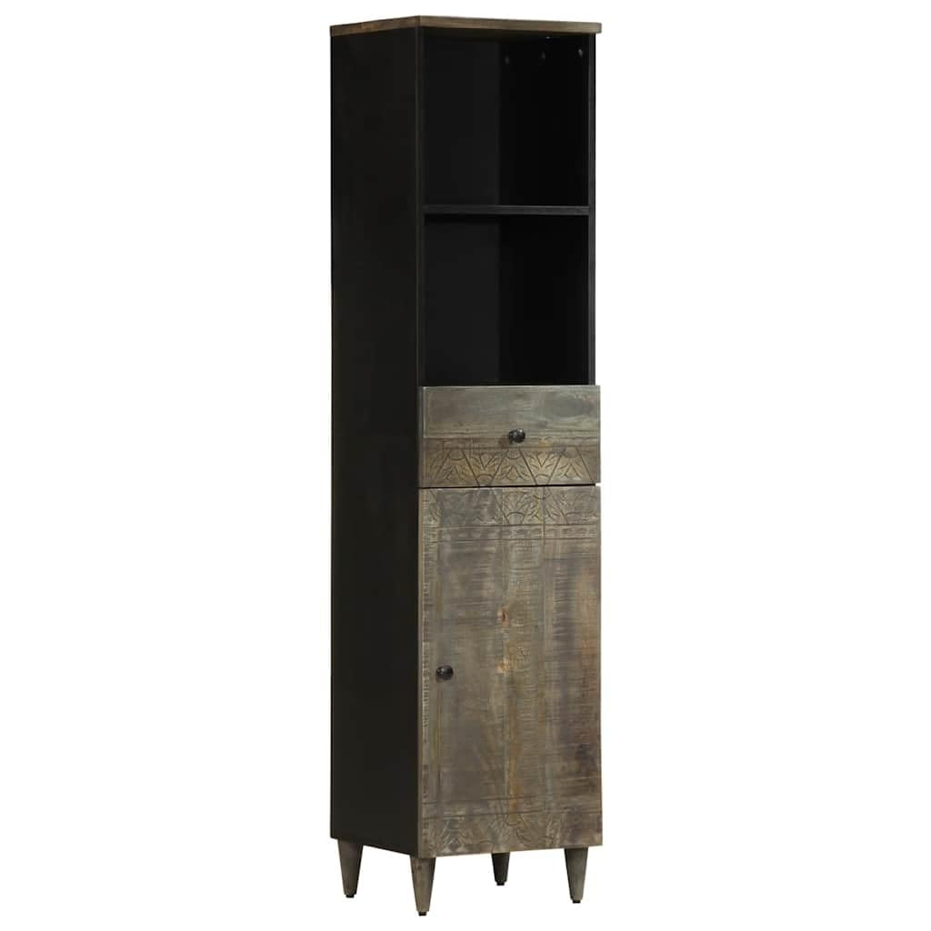 Mueble de Baño de Madera Sólida con Patrón Tallado a Mano y Amplio Espacio de Almacenamiento para Organización de Artículos de Tocador y Productos de Higiene Personal