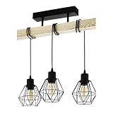 Photo Gallery eglo lampada da soffitto townshend 5, plafoniera vintage a tre punti luce, plafoniera dal design industriale, lampada a sospensione retrò in acciaio e legno, nero, marrone, e27 Photo Gallery eglo lampada da soffitto townshend 5, plafoniera vintage a tre punti luce, plafoniera dal design industriale, lampada a sospensione retrò in acciaio e legno, nero, marrone, e27