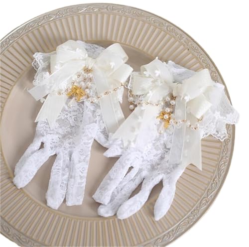 Guantes de novia de encaje verano mano accesorio boda fiesta de té