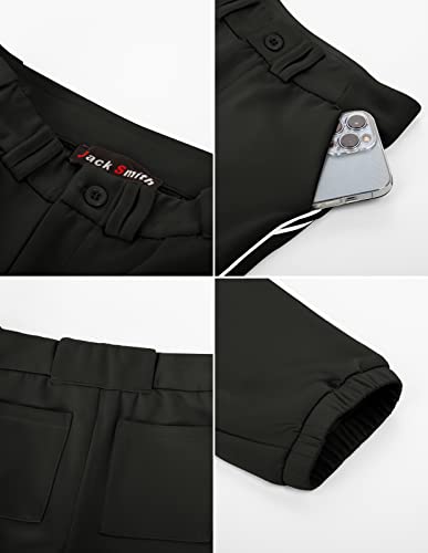 Jack Smith Girls Softball Pants Kids Equestrian Breeches Knee-Patch Youth Fastpitch Pants(L, Black) #TOP6