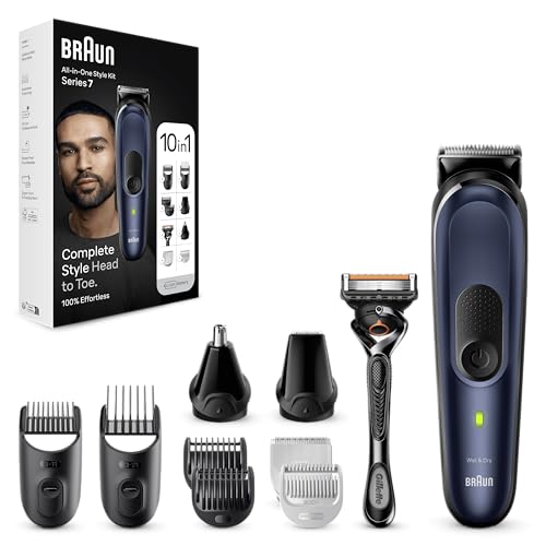 Braun Regolabarba Tagliacapelli Uomo, Rasoio Elettrico Barba e Capelli, 10-in-1