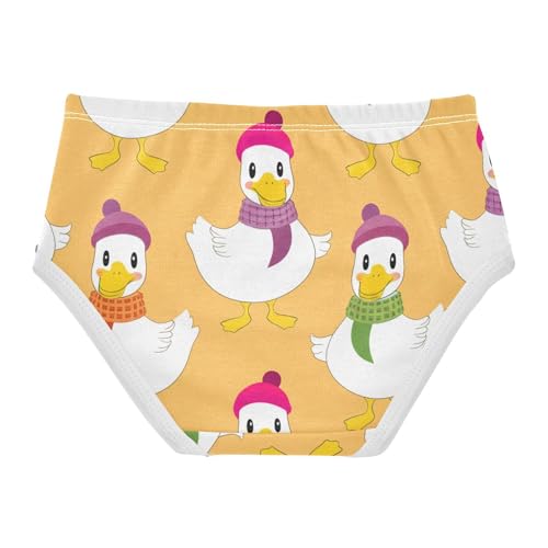 Colorful Cute Ducks Orange Toddler Girls Underwear 2t Cotton Panties for Girl Fancy Kids Briefs Undies2