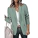 Women Business Casual Blazer Jacket Open Front Long Sleeve Work Office Suit Jackets Elegant Professional Outfits Light Green