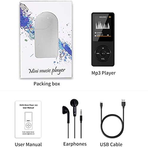 Mp3 Music Player With Speaker Fm Radio/E-Book/Game, 16Gb Portable Mp3 Hifi Lossless Sound Support Video Photo Voice Recorder, Support Up To 128Gb - Black (Include Earphones) #TOP6
