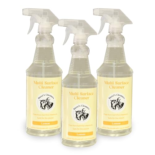 Steve's Cleaners Plant-Based Multi-Surface Cleaner – Streak & Residue-Free All-Purpose Cleaning Spray – Non-Toxic, Ammonia-Free, Safe for Kitchen, Bathroom, Counters & More – 32 oz (Pack of 3)