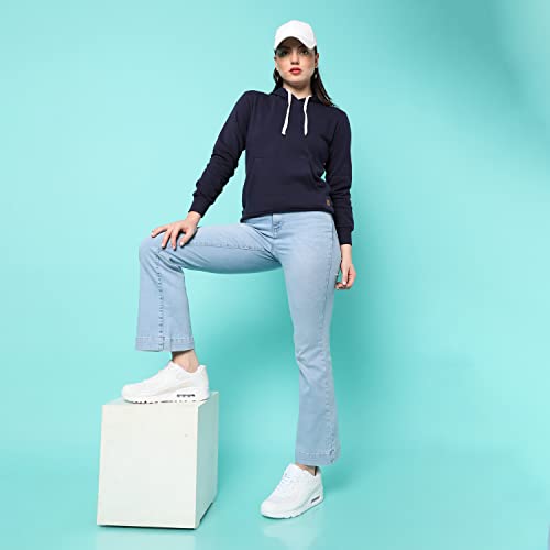 Image of PINACOLADA Women's Sweatshirt with Hoodie Regular Fit for Casual Wear | Cotton Blend Fabric | Hoodie Sweatshirt Crafted with Comfort Fit and High Performance for Everyday Wear