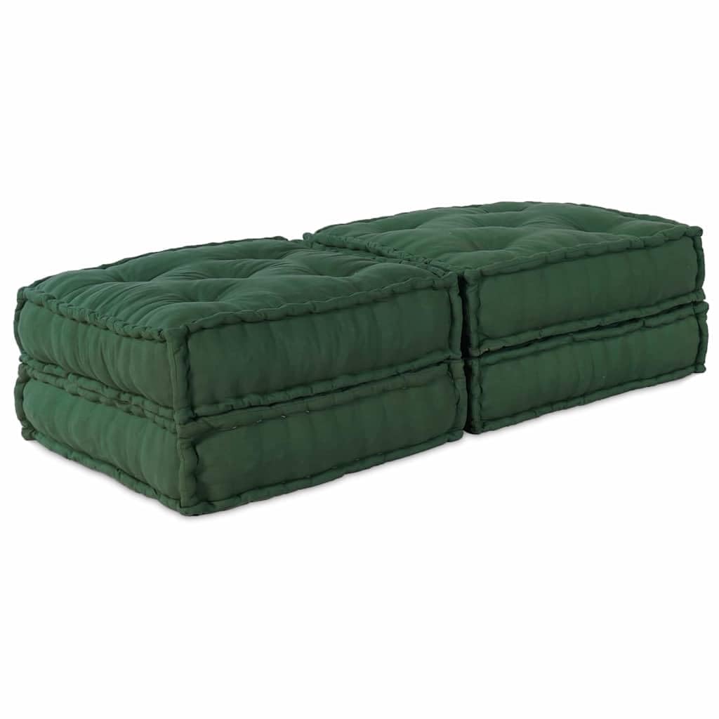 Puf modular verde tela 140x70x36 cm sofá modular salón y jardín