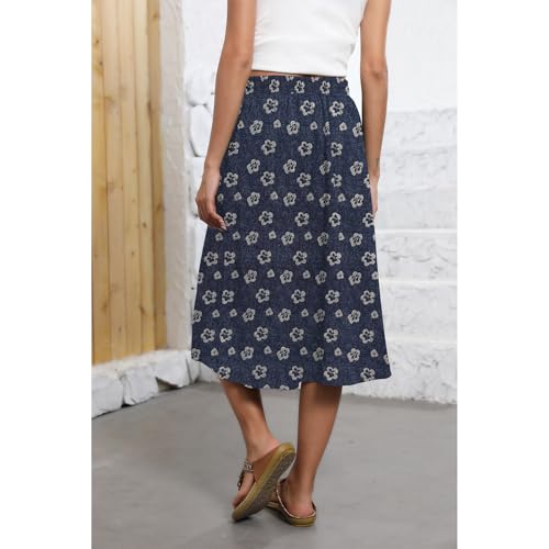 Image of Witsmile Flowy Skirt Elastic High Waist A-Line Skirt with Pockets Bohemia Cover-up for Women 2026 Trendy(S-2XL)