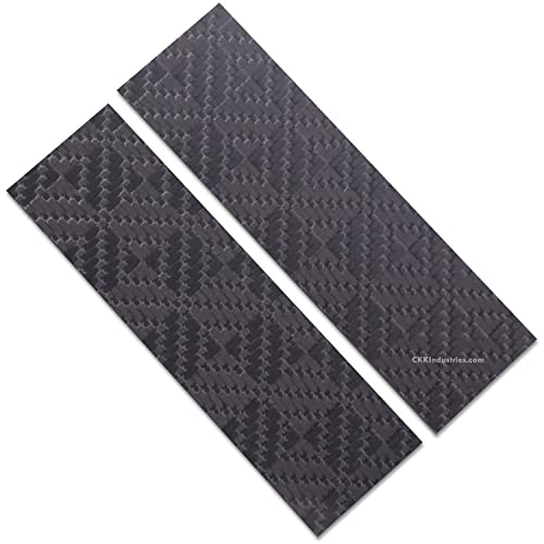 Carbon Fiber Handle Material - (Checkerboard) - (Scale Set) - (2)(1.5 x 5 x 0.125) - (USA Made) - Premium Quality - (by EZSMITH)