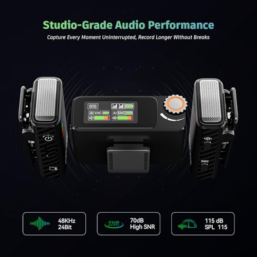 Image of String Swing Wireless Microphone with Noise Cancellation, Collar Mic for YouTube Video Recording and Vlogging, Wireless Mic Compatible with DSLR, iOS and Android