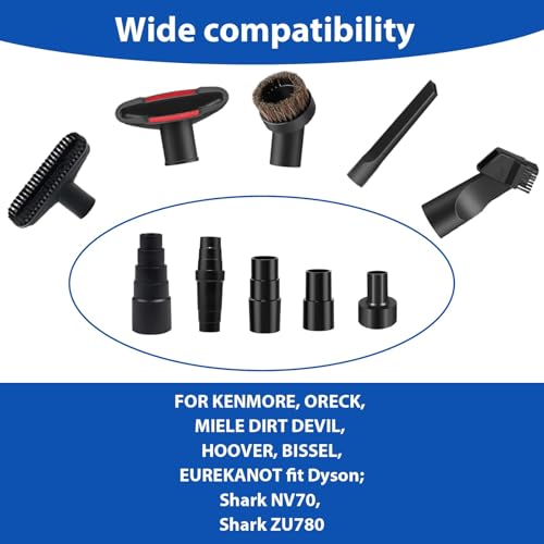 Image of 10 Pcs Universal Vacuum Attachments & Brushes for Shop Vac Accessories, 2 1 /2 inch to 1 1 /4 inch Hose Adapter for Shop Vac, 1 7 /8 inch to 1 inch Vacuum Brush Attachment, Vacuum Accessories and Attachments