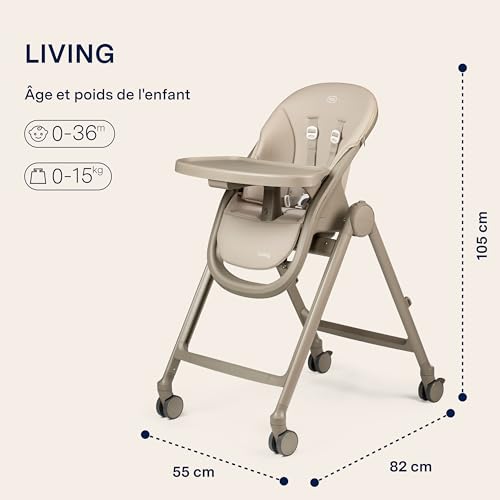 Chaise haute dès la naissance transat réglable bébé compacte PEG Living