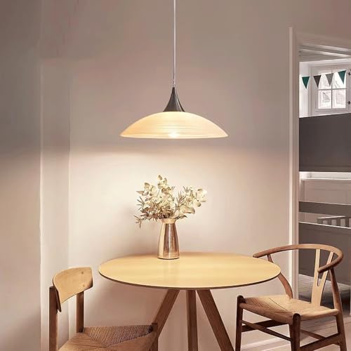 Lampe suspendue en verre LYGXWJFC, luminaire créatif E27 idéal pour sublimer une table de salon - 5