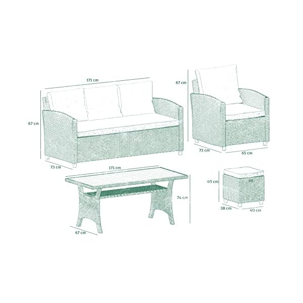 Patioco Polyrattan Lounge-Set Genova Beige
