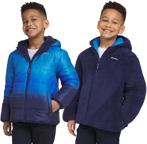 Eddie Bauer Kids Reversible Plush Hoodie Jacket (US, Alpha, Small, Regular, Medieval Blue)2