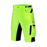 Lilychan Mens MTB Mountain Bike Short Quick Dry Lightweight Work Golf Casual Shorts 7 Pockets (Fluorescent Green, X-Large)-C