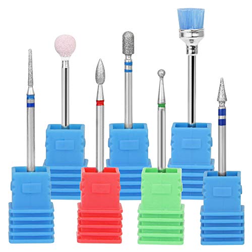 RMENOOR Nail Drill Bits 7 Stücke Nagelfräser Bits Set Keramik Nagelbohrer Aufsatz Diamant Fräser Nägel Nagelfeilen…