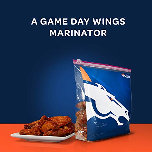 Ziploc Slider Storage Gallon Bag, Great for Grab-and-go Snacking, Tailgating or homegating, 20 Count- NFL Denver Broncos - Image 5