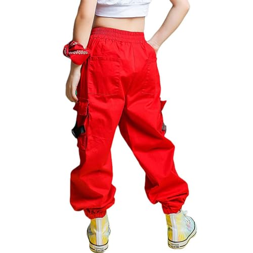 Image of Kids Cotton Jogger Cargo Pants for Boy's Girls' Loose Street Hip Hop Dance