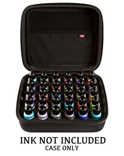 Image of 2TUFF Alcohol Ink Storage Case - Fits up to 30 Bottles - Multi-Use Paint & Ink Organizer - Travel Case with Foam Insert & Inner Storage Pocket
