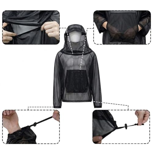 Chaqueta de malla transpirable con capucha y pantalón para repeler mosquitos 6