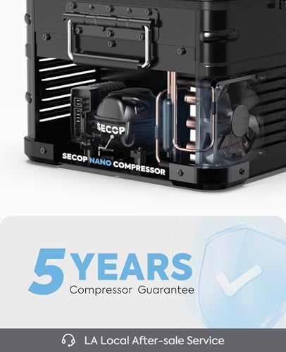 Image of ICECO APL20 Portable Refrigerator, 21 Qts 12 Volt Fridge Freezer, Aluminum Car Fridge with SECOP Nano Compressor, Electric Cooler Powered by AC /DC or Solar, -4℉~68℉, Refrigerator for Vehicles, RV
