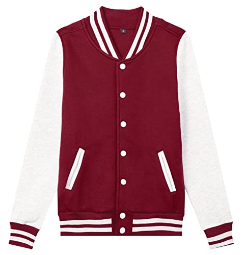 Women's Men's Varsity Baseball Jacket Casual Letterman Bomber Jacket Windbreaker Lightweight Jacket Coat