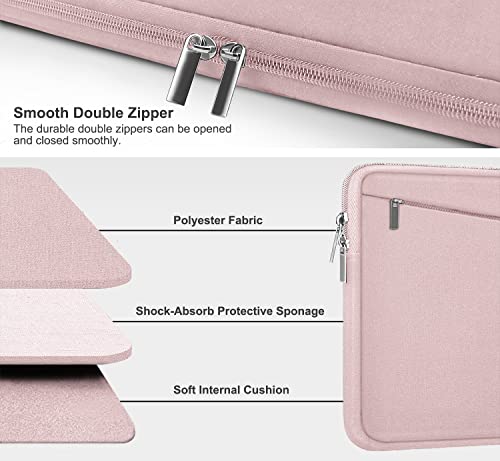 Image of 15.6 inch Laptop Sleeve Case, Durable Computer Carrying Bag Protective Case Briefcase Handbag with Front Pocket, Slim Laptop Cover for 15.6 Inch HP, Dell, Lenovo, Asus, Notebook, Pink
