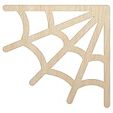 Corner Spider Web Unfinished Wood Shape Piece Cutout for DIY Craft Projects - 1/8 Inch Thick - 4.70 Inch Size