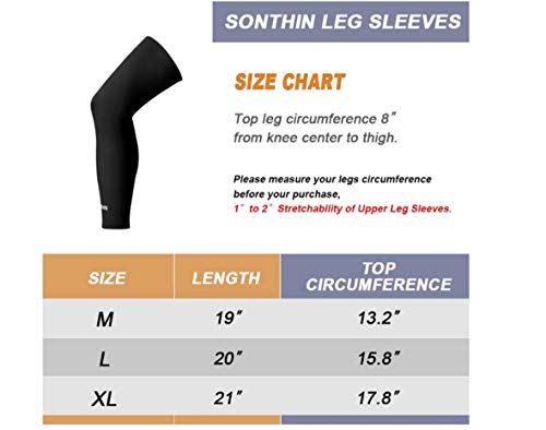 Leg Compression Sleeve for Men Women Youth Cycling Running Basketball Baseball Golf and More Outside Activities (Black,White,Red,Blue,Green,Pack of 2) (Medium, Black)
