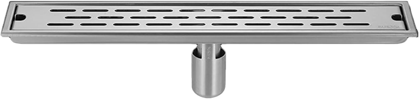 YueStar 20 Inch Rectangle Linear Shower Drain with Removable Strainers -Odor -clogging Hair Stopper Catcher Sink Brushed Strainer Stainless Steel Drain Protectors Bathroom Floor Drainer