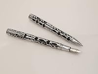 Vista 3 de Conklin Endura Deco Crest - Pluma estilográfica negra - Stub