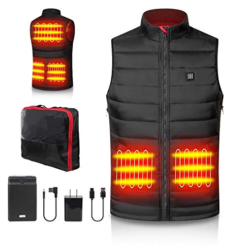 PETREL Heated Vest Electric Lightweight Heating Jacket for Men or Women USB Charging Heating Waistcoat with Battery Packs for Fishing Hiking Camping Hunting Skiing