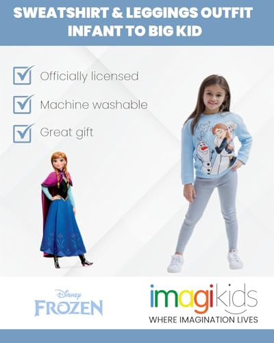Image of Disney Frozen Girls' Fleece Sweatshirt and Leggings Set Toddler to Big Kid