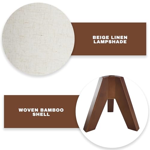 Set de 2 lámparas de mesa trípode con pantalla beige miniatura 4