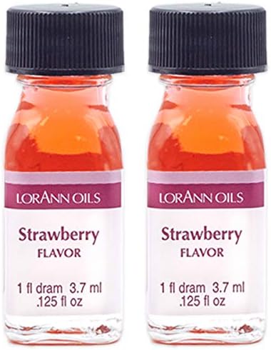 LorAnn Oils Super Strength Flavoring - Used For Candy Making, Flavoring, Baking, Hard Candy, & Flavor Oils - Bold, Natural Flavors 4X Stronger Than Extracts - Strawberry, Pack of 2, 0.125 fl oz
