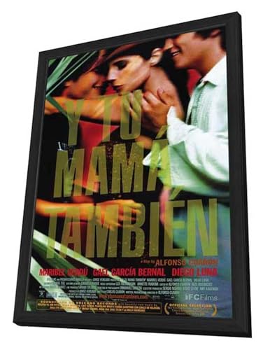 ArtFuzz Y Tu Mama Tambien 11 x 17 Movie Poster - Style C - in Deluxe Black Aluminum Poster Changeable Frame