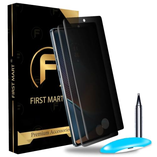 Image of FIRST MART Anti-Spy UV Tempered Glass for Motorola Edge 50 Fusion | 9H Curved Display Screen Guard, Fingerprint Compatible | Pack of 2