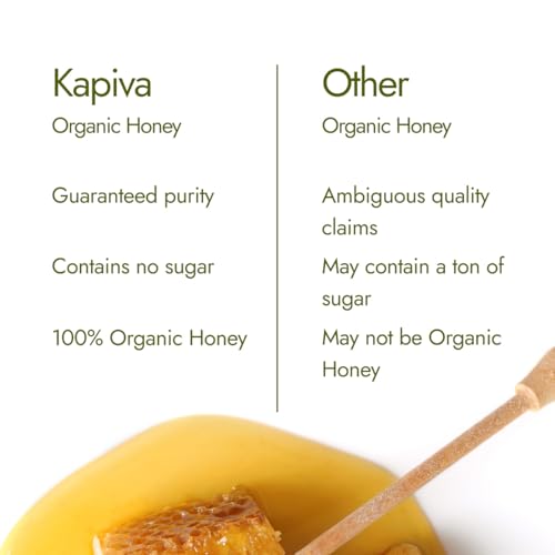 Image of Kapiva Organic Honey 500gm | NMR tested | Unprocessed & Unpasteurized Honey |100% Raw Pure & Natural | Strengthens Immunity | 0% Added Sugar No Preservatives