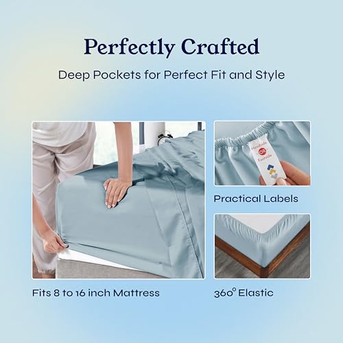 image for California Design Den Full Size Bed Sheets Set - Soft 400 Thread Count