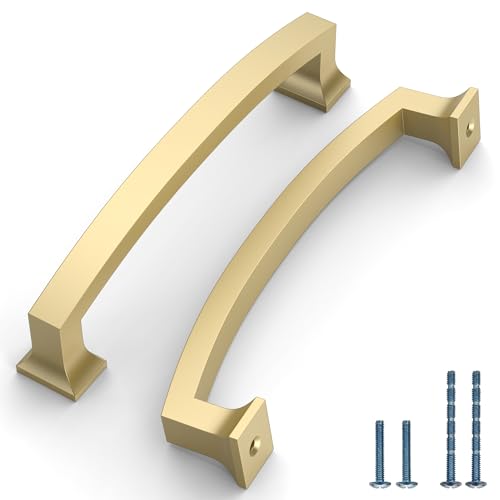 Coinkoly 10 Pack 5"(128mm) Gold Kitchen Cabinet Handles Modern Gold Cabinet Pulls Drawer Pulls Cupboard Hardware for Cabinets CK0010
