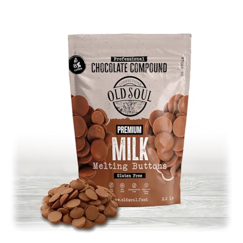 OLDSOUL Chocolate Compound Buttons 2.2 lb | Milk Chocolate 8% Real Cocoa | Smooth Melting | Perfect...