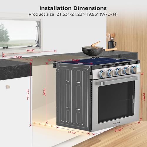 Camplux Enjoy Outdoor Life RGS21MSF Camplux Rv Stove Gas Range 21 Inches Tall thumb #6