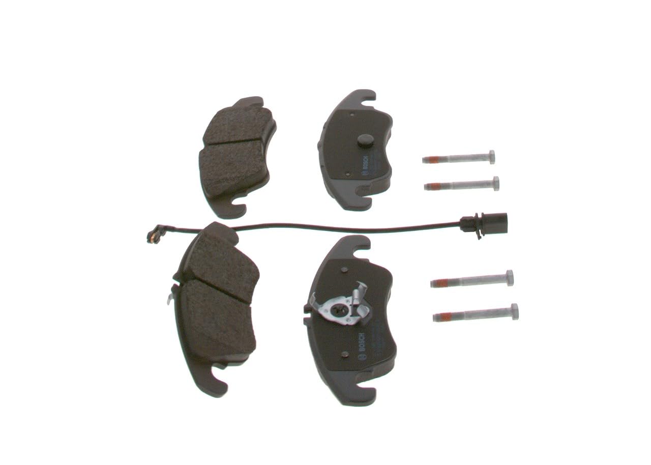 Bosch BP1112 - Pastiglie Freni Auto, Delantero - Calidad Bosch - Reducción de Ruido y Polvo - Certificación ECE-R90 - Sin Cobre - 1 Juego de 4 Pastillas - Con Accesorios