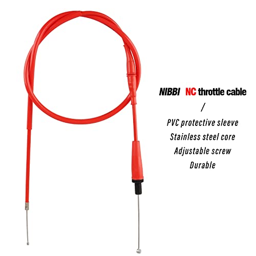 Image of NIBBI Throttle Cable 40.3 inch, Universal Replacement Motorcycle 102.5cm Adjustable Throttle Cable, For Dirt Bike Pit Bike YAMAHA Kawasaki Honda Apollo Motocross