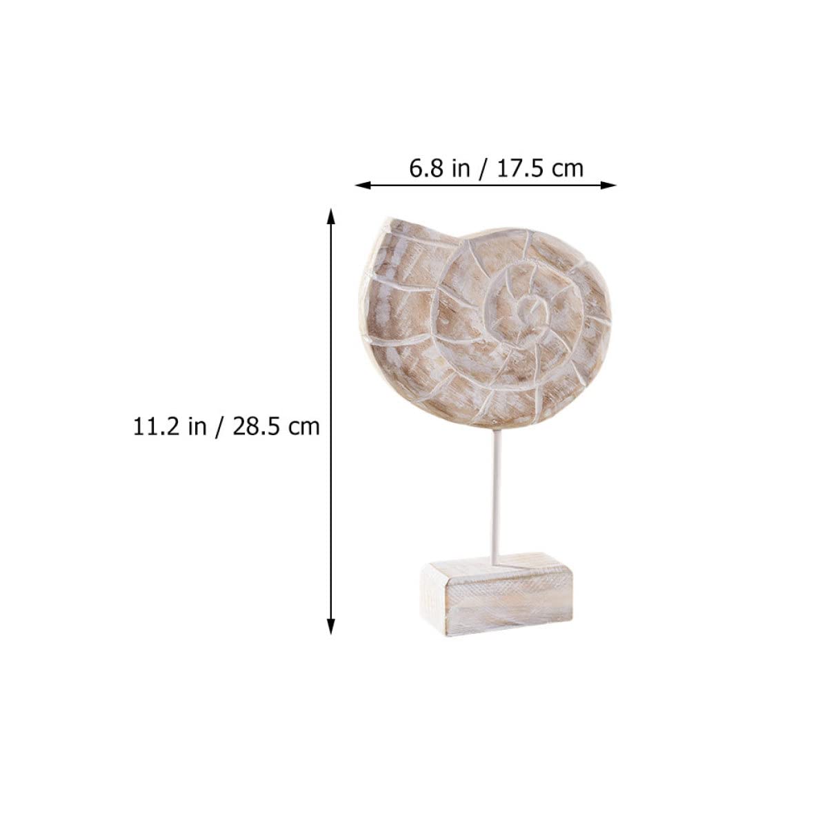 PRETYZOOM Decoración Náutica Mediterránea de Madera, 3 Piezas Figura de Mar, Caballito de Mar y Caracola para Mesa y Dormitorio