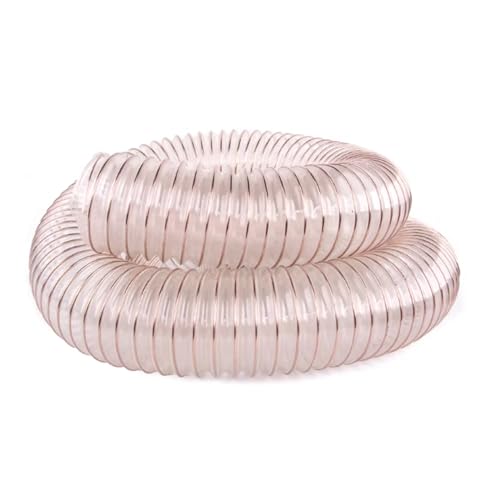 Industrial Vacuum Hose, Transparent Steel Wire Reinforced, High and Low Temperature Resistant, Durable for Woodworking, Ceramic, Cement Workshops